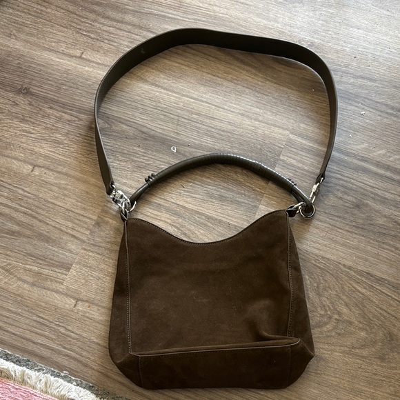 NWT Staud CHOCOLATE BROWN MEL SUDED SHOULDER BAG - Picture 2 of 10